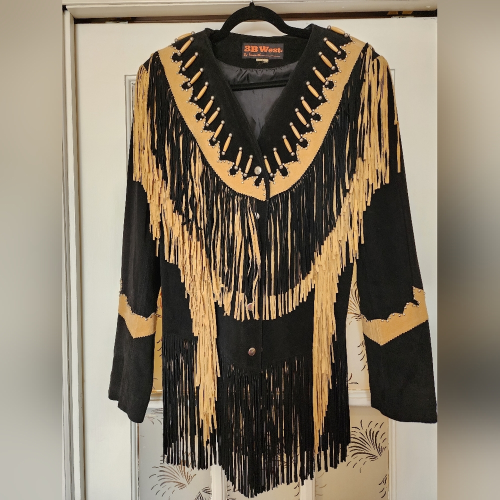 3B West Suede Beaded and Fringed Jacket